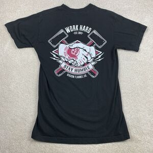 Dixxon Shirt Mens Medium Black Double Sided Logo Work Hard Flannel Co Tee